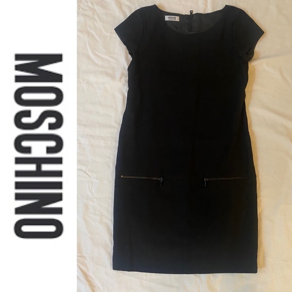 MOSCHINO Cheap and Cheap black wool shift dress - Picture 2 of 11